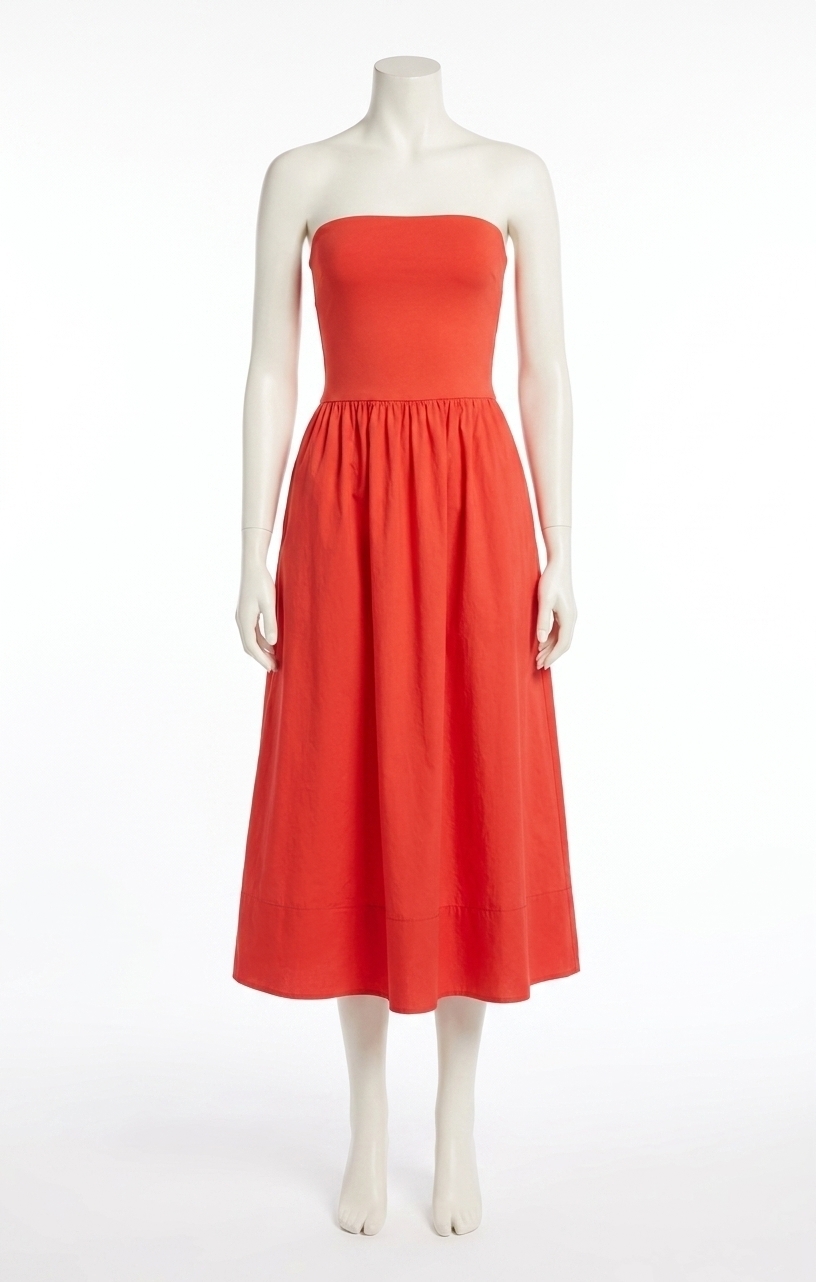 New Z Supply Sunsought Strapless Midi Dress In Lychee